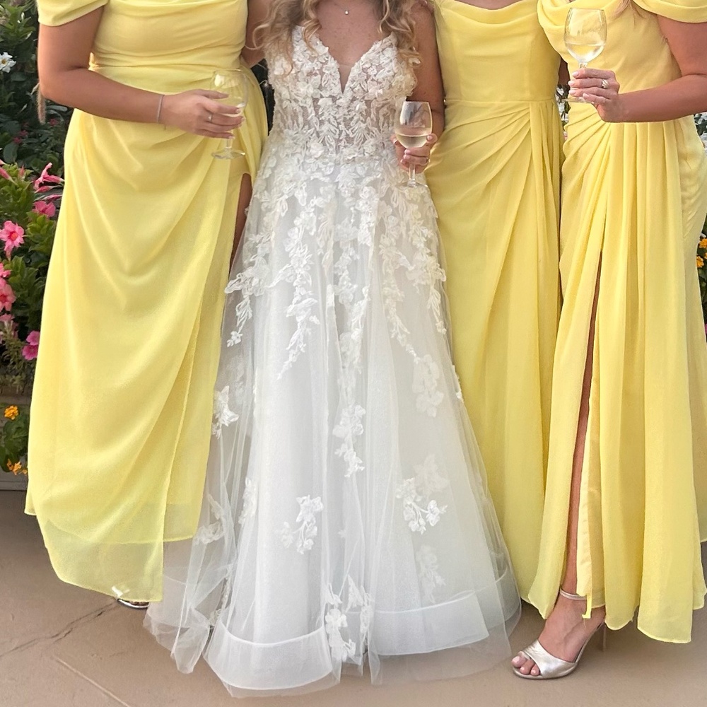 Morilee Madeline Gardner Petite Wedding Dress Ball Gown Princess Shiny Floral